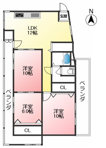 ラムール五位ノ池の間取り