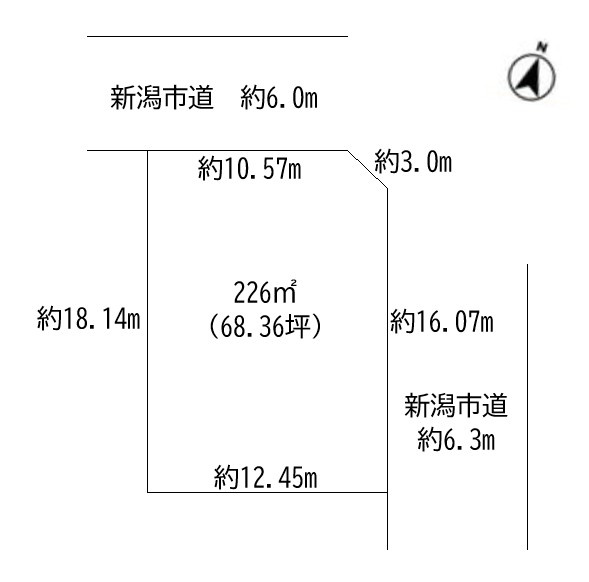 中央区山二ツ2丁目　土地の土地図