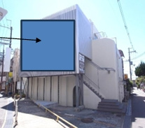 サクセス駅前ビルの外観|青枠部分看板掲出無料！