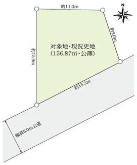 【土地図】 | 【仲介手数料無料！！】日野市多摩平6丁目　建築条件なし売地（全1区画）1区画　4488万円