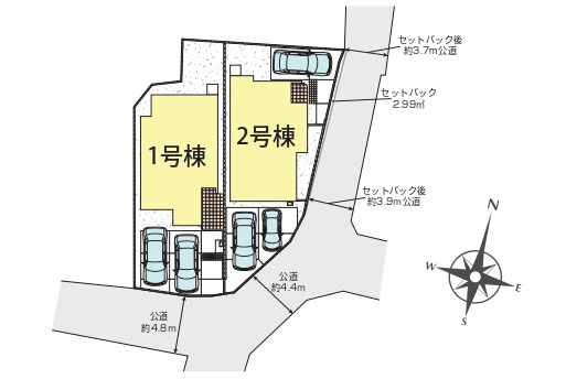 ブルーミングガーデン岡山市東区西大寺川口②号棟の区画図