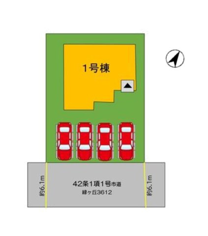 大野城市緑ケ丘1丁目第1-1棟（1号棟）の区画図|配置図
