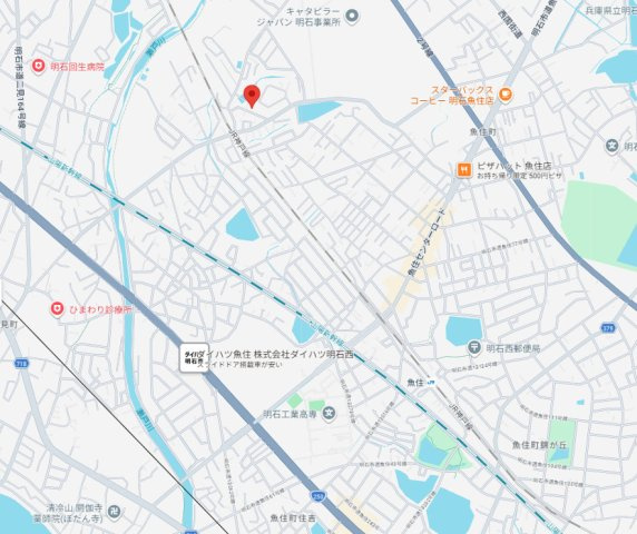 明石市魚住町清水　中古戸建の地図