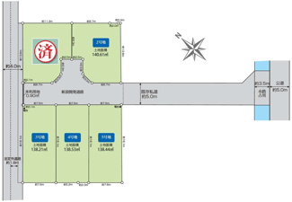【区画図】 | 【仲介手数料無料！！】日野市東豊田1丁目　建築条件付き売地（全5区画）4号地　3950万円