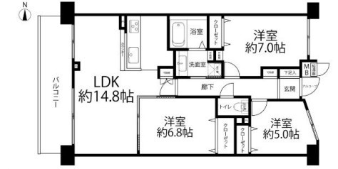 東急ドエル・アルス世田谷ネクステージの間取り