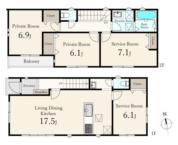 練馬区平和台1丁目 全3区画 2区画の参考プラン|2区画参考プラン　土地面積100.02㎡、土地面積100.02㎡、建物価格1350万円、建物面積98.95㎡、4LDK