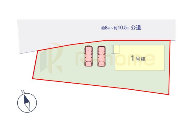 水戸市平須町14期　新築戸建て　1号棟の区画図|大きなお買い物だからこそ、メリット・デメリットを伝えさせて頂きます。
R-homeにお任せください♪