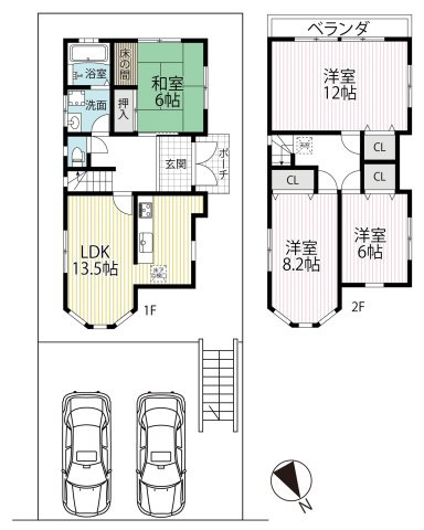 ３沿線徒歩圏内●リフォーム完了で即入居ＯＫ●並列駐車２台可能●伏見区桃山町遠山　の間取り