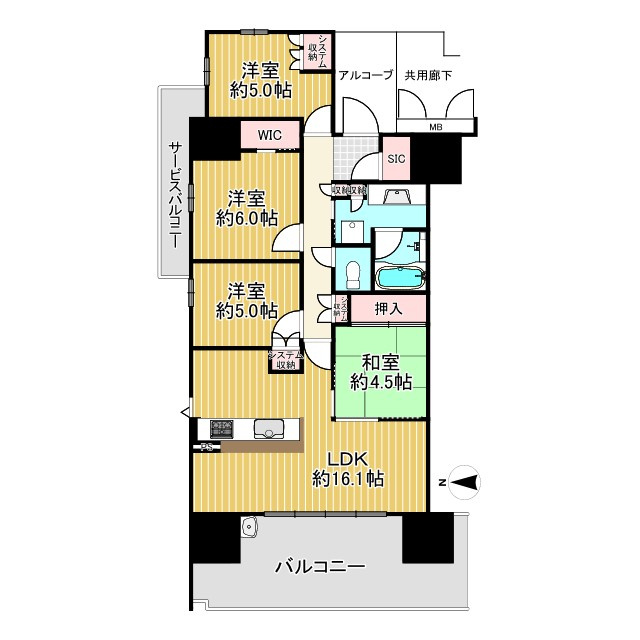 メイツブラン長岡京の間取り|4LDKのファミリー向け物件です！