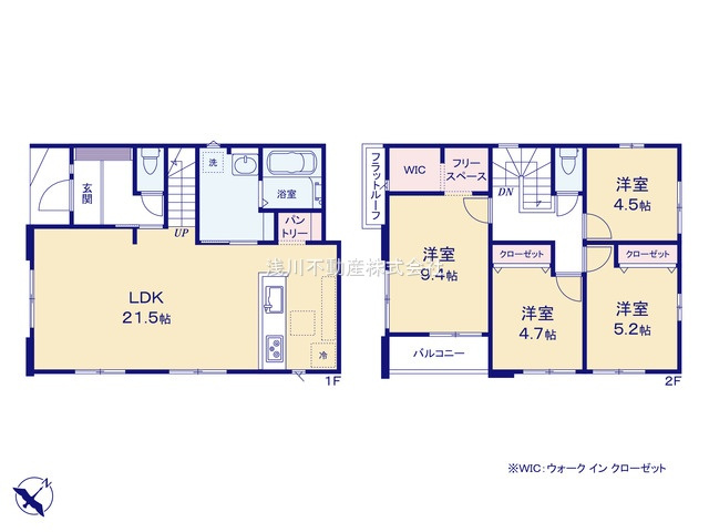 八王子市　緑町　新築一戸建て　９期の間取り|～南東向き4LDK　開放感のあるワンフロアリビングの間取り～