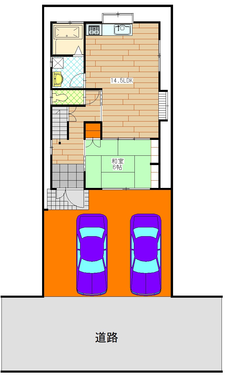 高知市北竹島町　中古住宅の間取り|敷地配置図