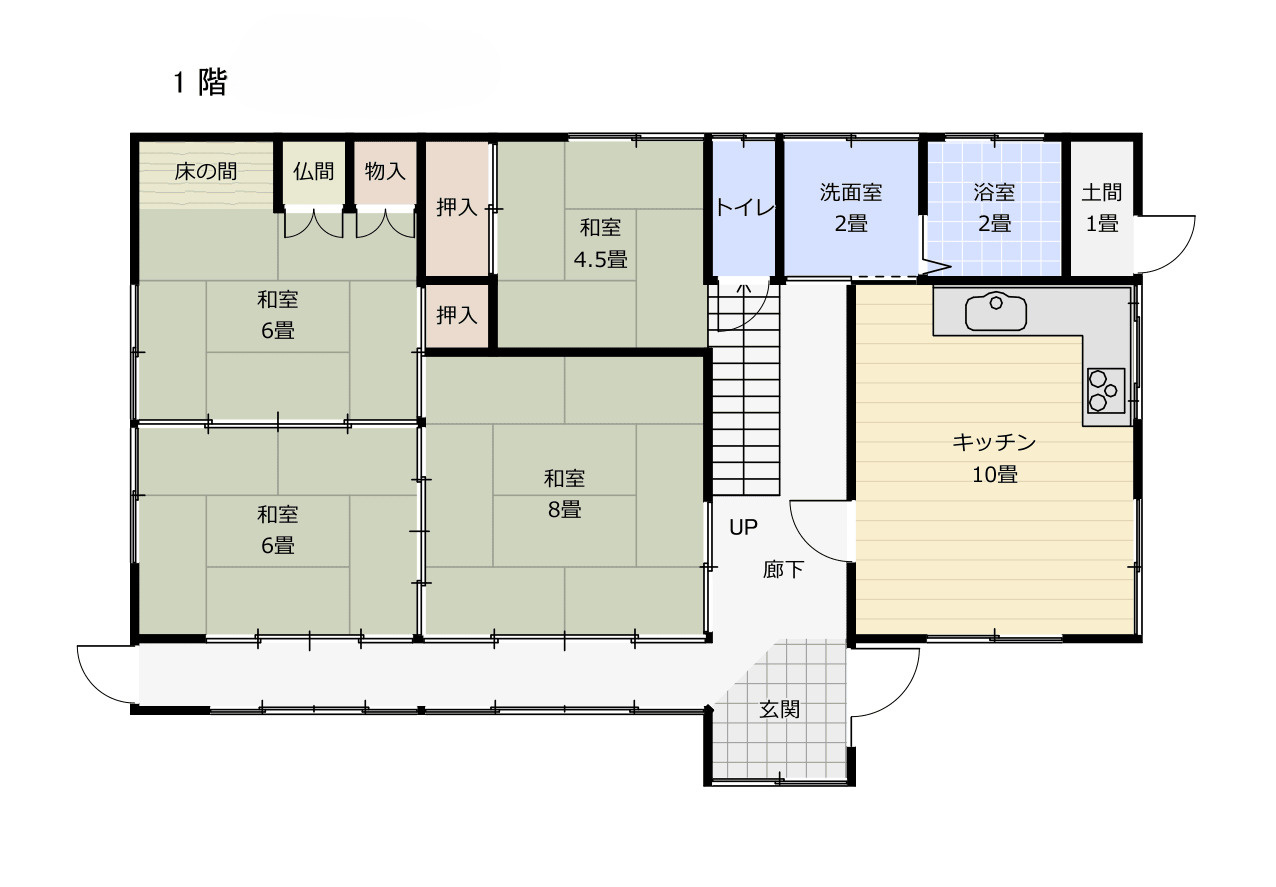 川西町上小松　二階建て中古住宅