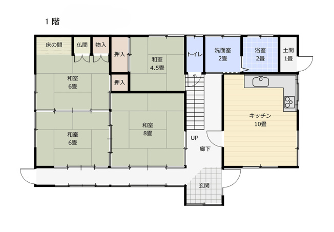 【間取り】 | 川西町上小松　二階建て中古住宅