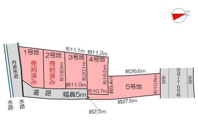 丹波市柏原町柏原の売地の区画図