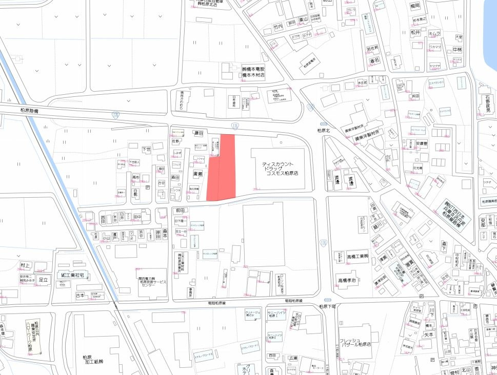 丹波市柏原町柏原の売地の地図