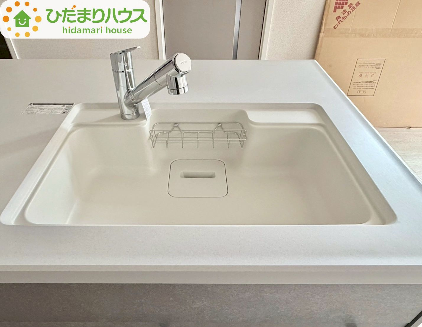 流山市初石　ウィザースガーデン　新築戸建　1号棟のキッチン|広々としたシンク！