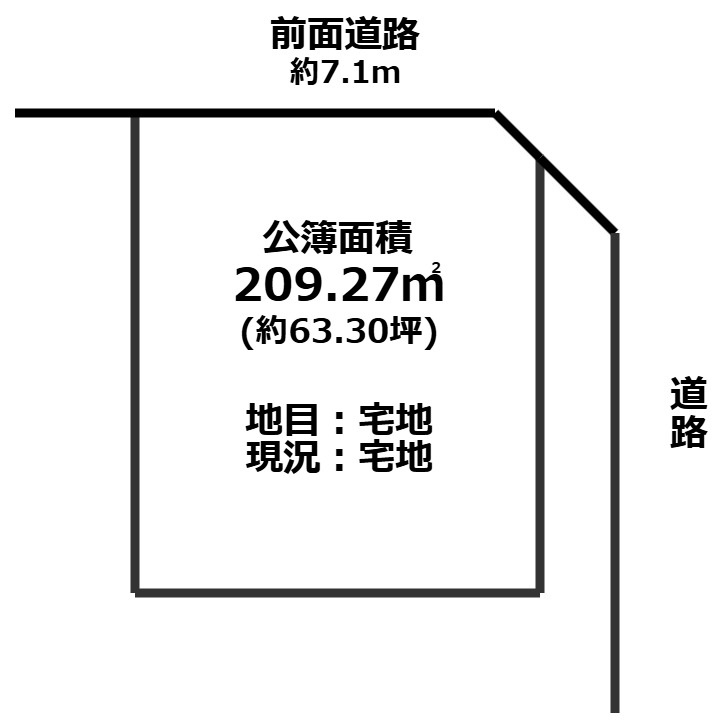 高島市今津町松陽台2丁目63坪売地の土地図
