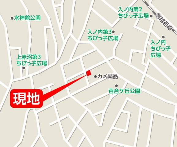 【建築条件無し】郡山市喜久田町入之内　全1区画の地図