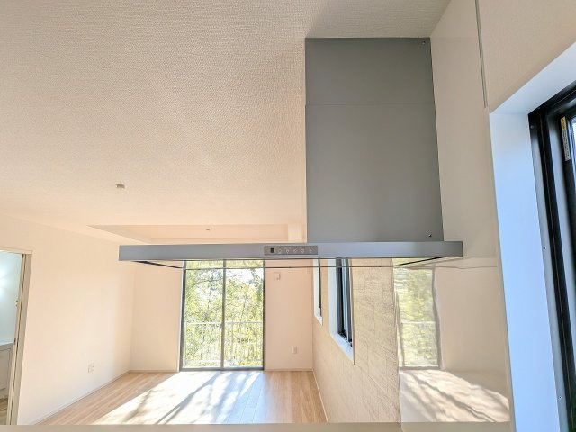 八王子市　緑町　新築一戸建て　９期のキッチン|～スタイリッシュな薄型レンジフード～