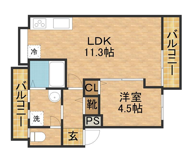 ViewTerrace売布Ⅲの間取り|間取り図です