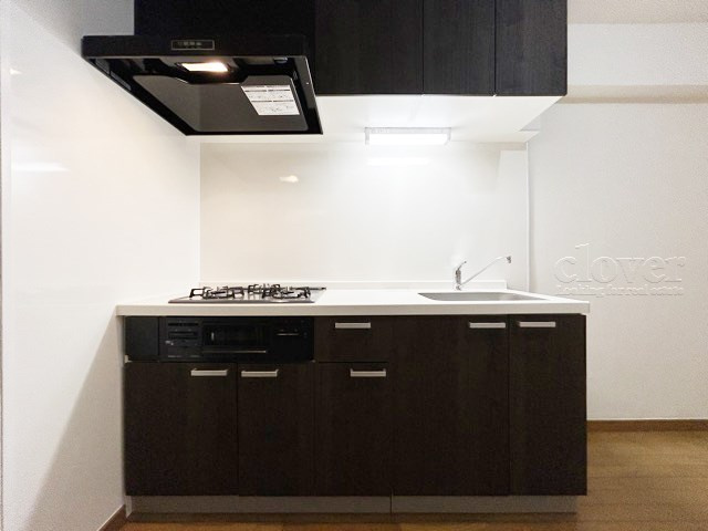 【キッチン】 | 常盤台グリーンハイツ | キッチンでの行動力学をもとに生まれた、有機的な構造が自慢のシステムキッチンです。シンクとコンロの間の作業スペースも広めに確保されています。～即日のご見学可能～　お問合せはお気軽にどうぞ。