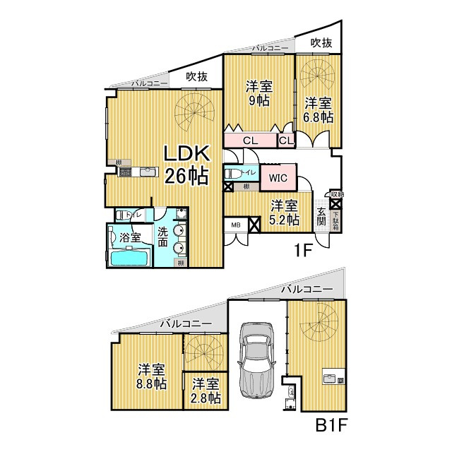コンフォールヒルズ衣笠金閣寺道の間取り