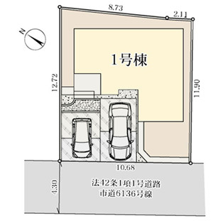 北本市西高尾８丁目　新築住宅の区画図