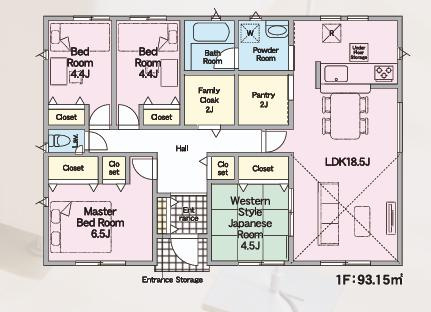 小郡市二森　オール電化平屋　アーネストワンの間取り|２号棟