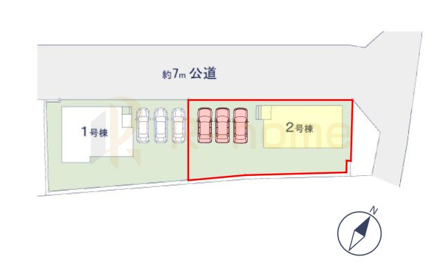 ひたちなか市高場6期　新築戸建て　2号棟の区画図|大きなお買い物だからこそ、メリット・デメリットを伝えさせて頂きます。
R-homeにお任せください♪