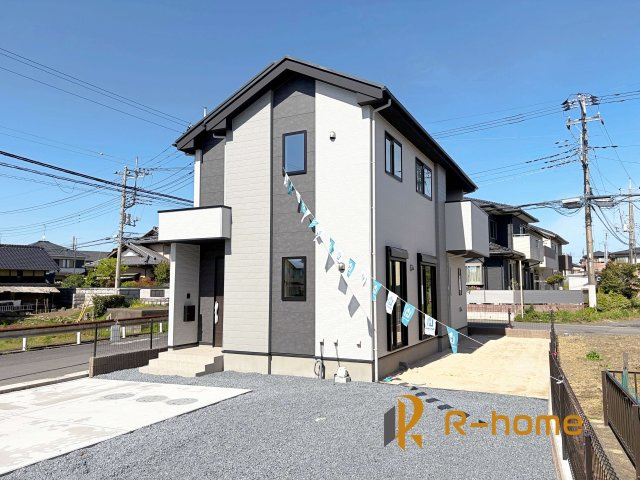 ひたちなか市高場6期　新築戸建て　2号棟の外観|建物完成いたしました！ご予約で『平日』や『夕方』などでもご見学可能です！