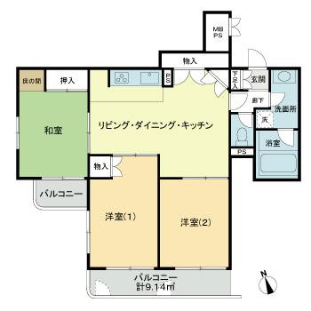 ライオンズマンション古江東の間取り