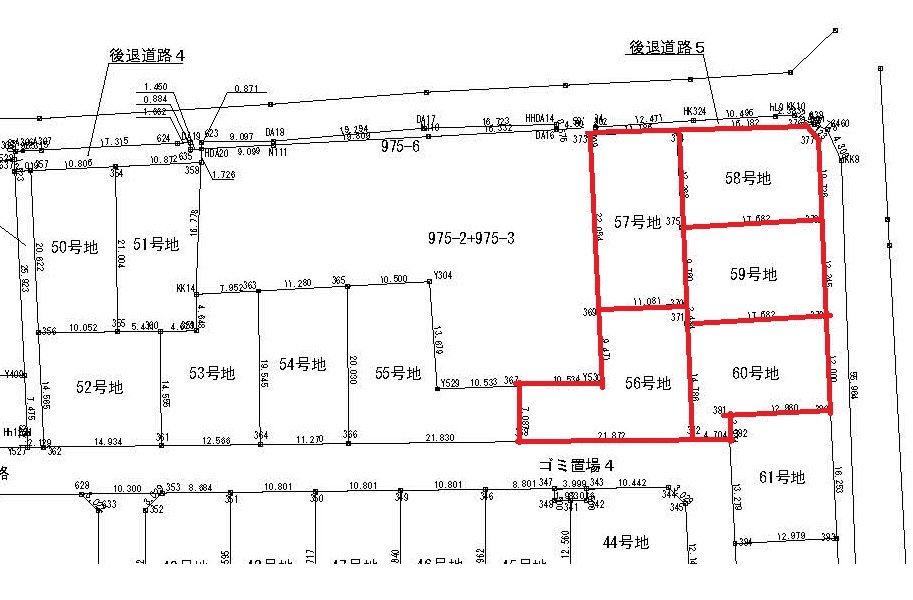 原水大型開発分譲地/60号地の土地図
