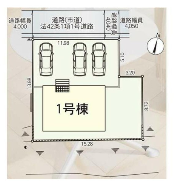 八女市蒲原新築建売の区画図