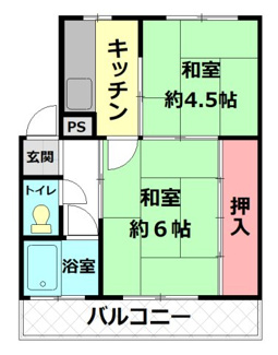 【間取り】 | 八幡ハイツ　B棟