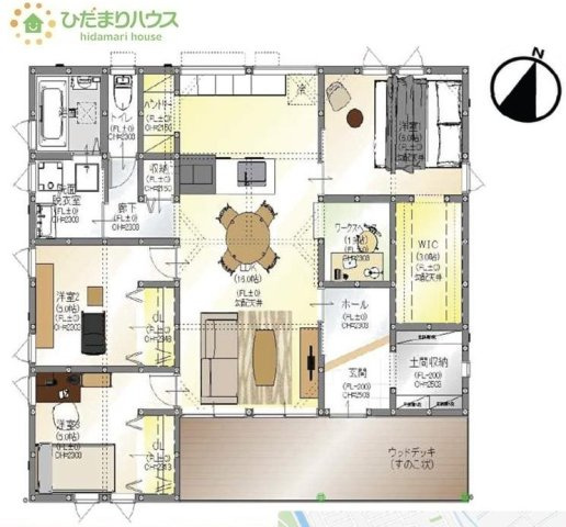 【間取り】 | 取手市桜が丘3丁目　中古戸建 | 全居室洋室！ゆとりのある3SLDK☆