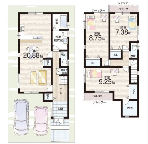 京都市伏見区久我御旅町　第31期　新築一戸建ての間取り|１８号地