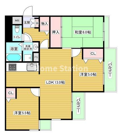 【間取り】 | ダイアパレス魚崎