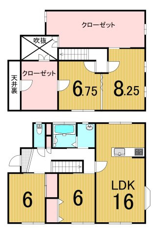 金山町南台 中古一戸建ての間取り