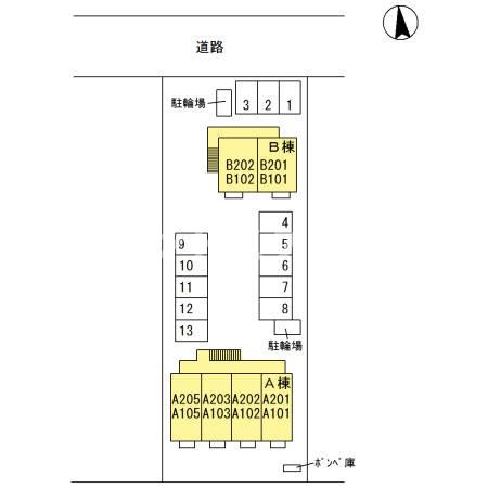 コ・クリエ　Ｂの区画図|高崎、前橋、伊勢崎エリアのお部屋探しはエンドスケープまで！お客様の理想お聞かせ下さい♪