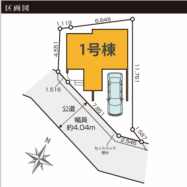仲介手数料無料　KEIAI GRACE 所沢市北有楽町3期　全１棟の区画図