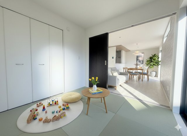 三郷市後谷　新築戸建　全1棟の和室|現況の物件写真にCGによる画像処理を行っています。家具、家電、小物、カーテン等はイメージはCGです。