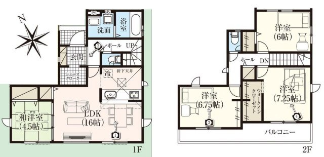 三郷市後谷　新築戸建　全1棟の間取り|WIC＋SIC付！収納力にこだわった新築戸建