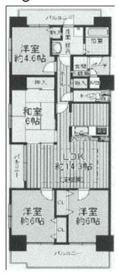 サクラメント今宿　3階の間取り|4LDKです。