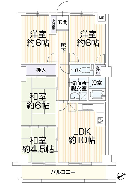 【仲介手数料50%OFF】再生住宅　真栄マンション上脇の間取り