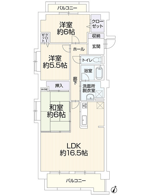 【仲介手数料半額／守山区】再生住宅　アコール小幡の間取り