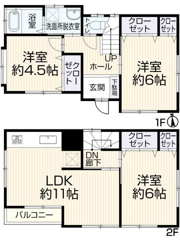 青梅市河辺町６丁目　再生中古住宅の間取り