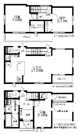 鎌倉市腰越3丁目　新築戸建　全１棟の間取り