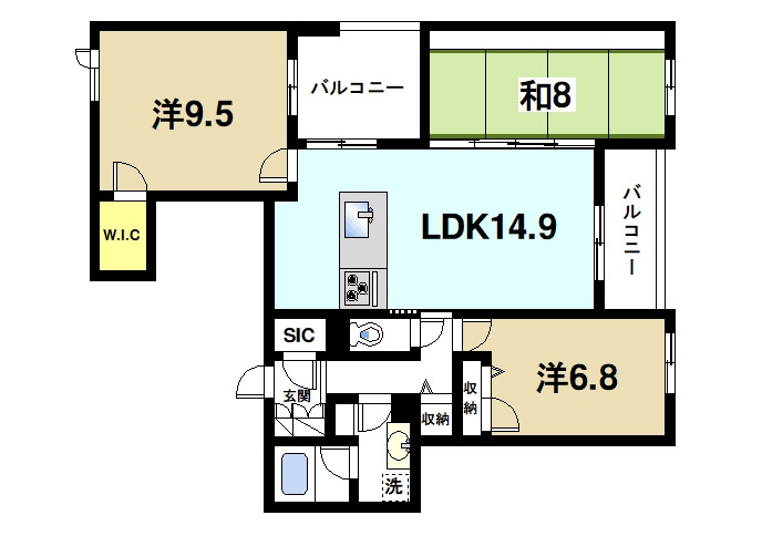 シャーメゾン　オークルートナラの間取り