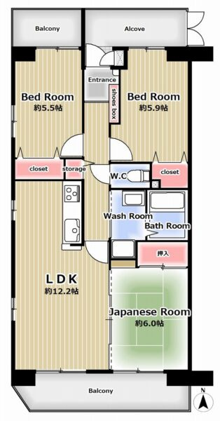 【仲介手数料無料／港区】ラビデンス宝神の間取り