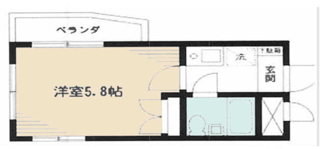 【間取り】 | カテリーナ八王子 | 1Kは、キッチンと居室が分かれているため、生活空間にメリハリをつけられますね。料理の臭いが気になりにくく、来客時にもプライベート空間を確保しやすい点が魅力ですね。一人暮らしでも快適な生活を送れますよ。